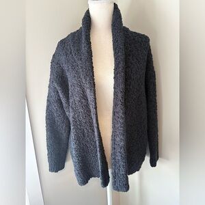 John + Jenn x Indigo Oversized Teddy Bear Cardigan S/M Charcoal Navy